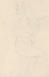 岬で踊る女性